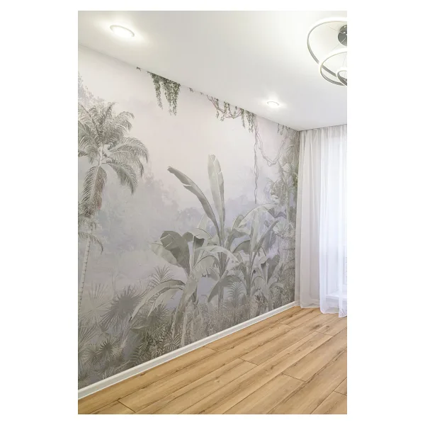 dreamwall Yeşil Gri Tropikal Orman Manzaralı Tekstil Duvar Kağıdı