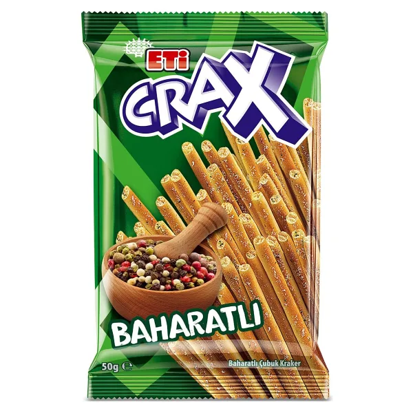 Eti Crax 50 gr 20'li Paket Baharatlı Çubuk Kraker