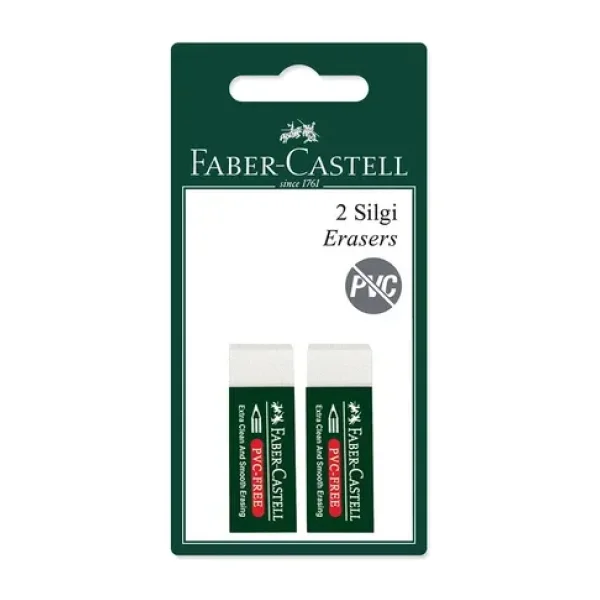 Faber-Castell 7085/30 2'li Beyaz Küçük Boy Silgi