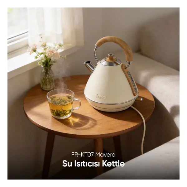 Fressi Retro Mavera FR-KT07 Krem 2200 W 1.7 lt Kettle