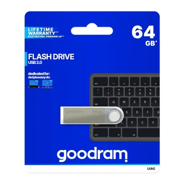 GOODRAM UUN2-0640S0R11 64GB UUN2 SILVER USB 2.0 BELLEK