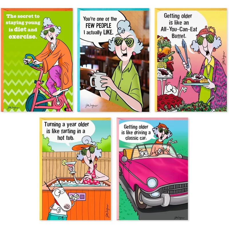 Hallmark Maxine Komik Doğum Günü Kartı Çeşitleri (Zarflı 5 Kart)