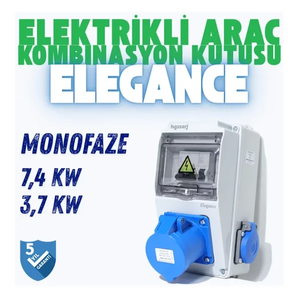 hgsşarj ''Elegance'' Monofaze Elektrikli Araç Kombinasyon Kutusu, V i k o/P a n a s o n i c