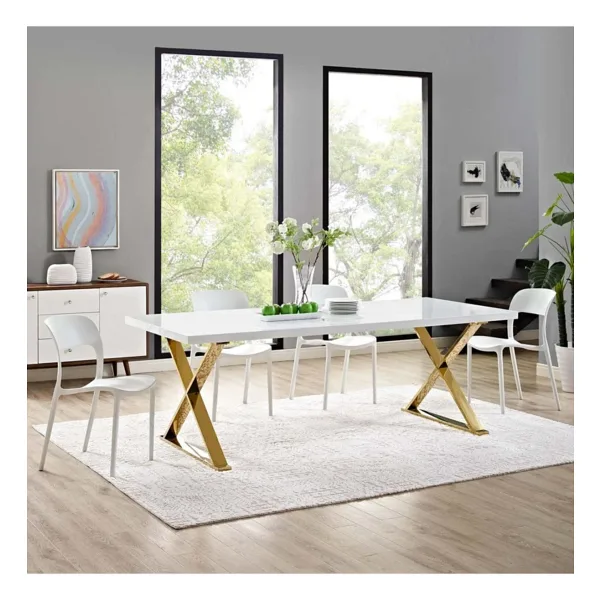 Hitit Dekorasyon Shine Gold Metal Yemek Masası