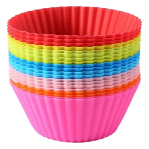 Homea 6'lı Silikon Yıkanabilir Tekrar Kullanıma Uygun Cupcake Muffin Tart Puding 7 cm lik Kalıp