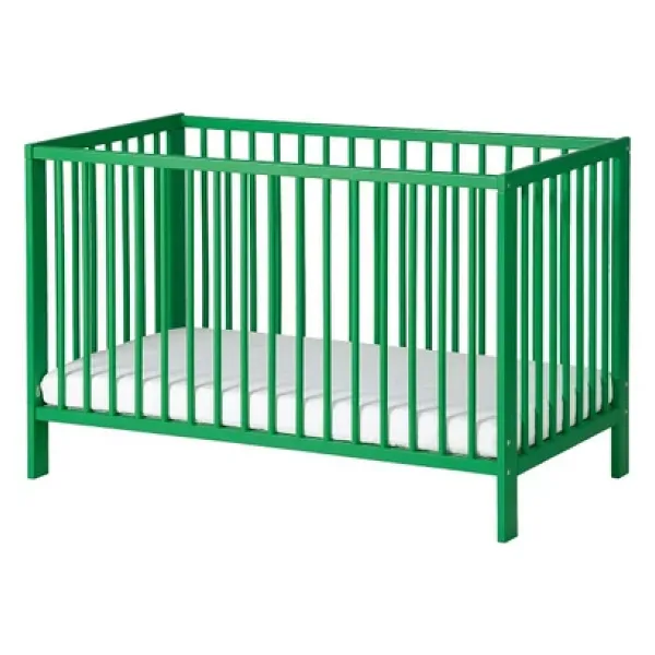 IKEA Bebek Karyolası, Yeşil Renk 60X120 cm Masif Ağaç - 60 x 120 cm