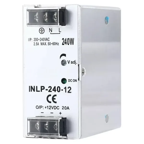 INLP-240-12 - 240W 12VDC 20A Raya Montajlı Güç Kaynağı