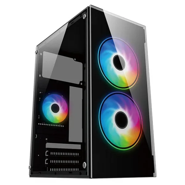 IROMX BTX-B350G 350W 2x12 CM RGB FAN ATX 1xUSB2.0/1xUSB3.0 SİYAH MINI GAMING KASA