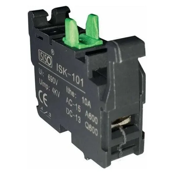 ISK-101 NA Kontak Blokları Yeşil NO Normalde Açık
