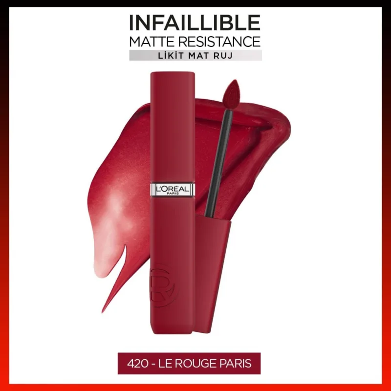 L'Oreal Paris Infaillible Laque Resistance 420 Le Rouge Paris Likit Ruj