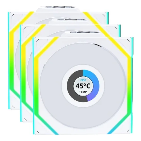 Lian Li UNI FAN SL Wireless LCD 120 G99.12SLLCD1W3W.00 Beyaz 3'lü 12 cm Kasa Fanı