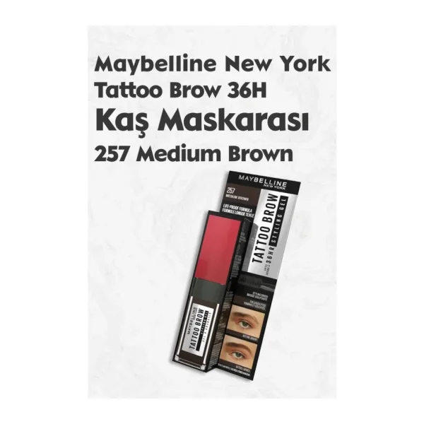 Maybelline New York Tattoo Brow 36h Styling Gel 257 Medium Brown Kaş Jeli