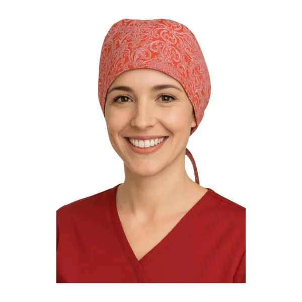 Okanmed Bordo Desenli Doktor Hemşire Aşçı Cerrahi Bone Hastane Bone Bandana M392