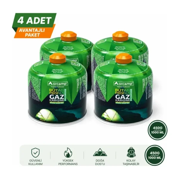 Orcamp KTS 450 gr 4 Adet Gaz Kartuşu