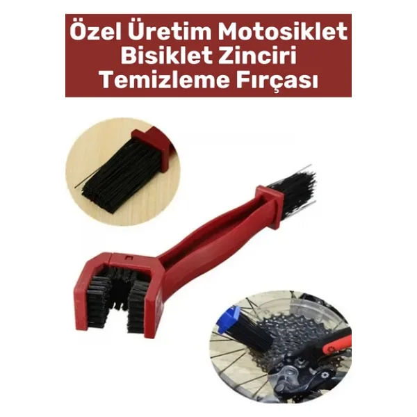 Özel Seri Yüksek Kaliteli Ergonomik Sert Dayanıklı Kıl Bisiklet Motosiklet Zinciri Temizleme Fırçası