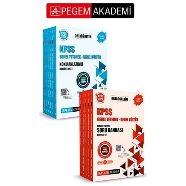 PEGEM AKADEMİ 2026 KPSS Ortaöğretim Genel Yetenek Genel Kültür Konu Anlatımlı Modüler Set (6 Kitap)