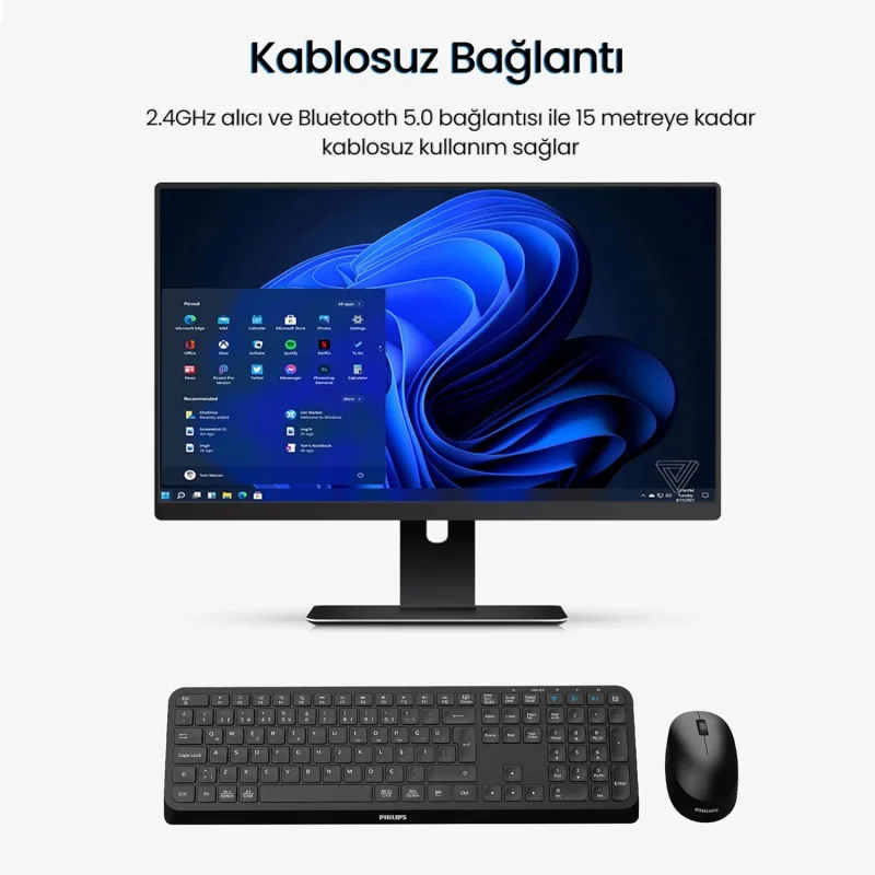 Philips Spt6407 Kablosuz Klavye Mouse Seti