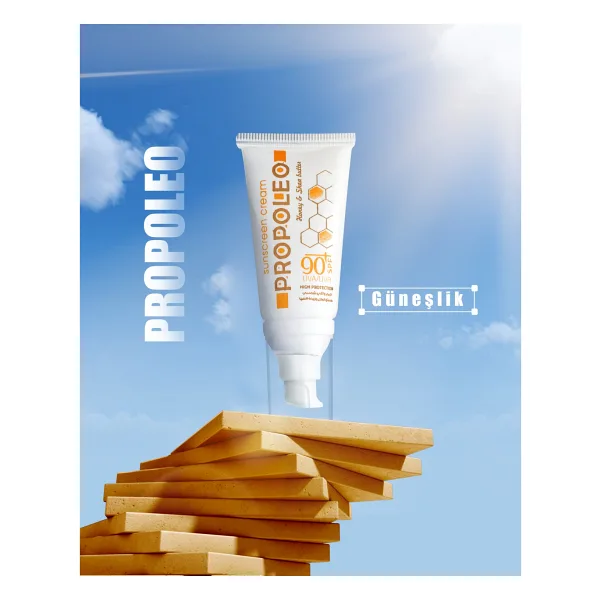 Propoleo Bal, Balmumu Ve Şiya Yağ Özlü Yüksek Koruma Güneş Kremi 90 SPF 50ML