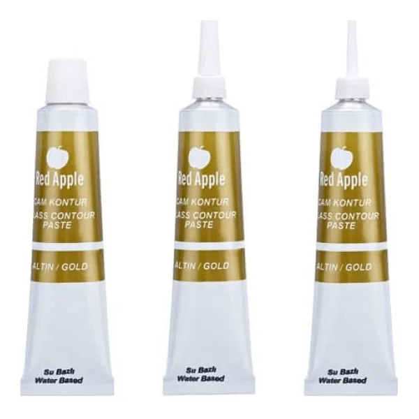 Red Apple Cam Kontur Boyası 25 ml Altın