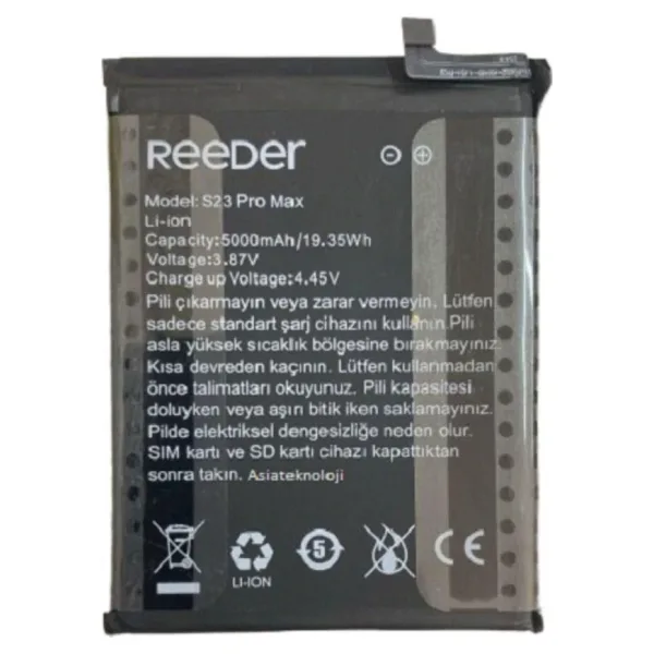Reeder S23 Pro Max Pil Batarya 5000 Mah