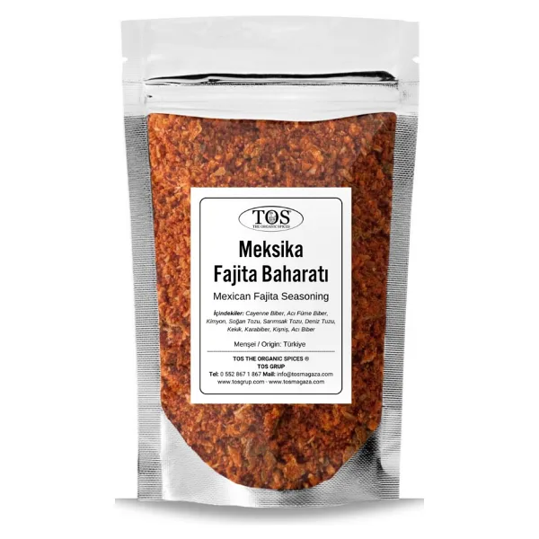 TOS The Organic Spices Meksika Fajita Baharatı 100 gr Mexican Fajita Spice Blend - Premium Quality Baharat Karışımı