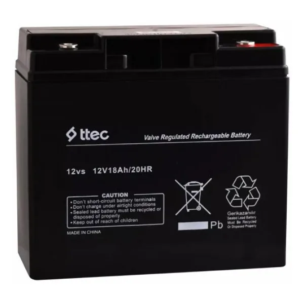 Ttec 12V 18 Ah Bakımsız Kuru Akü