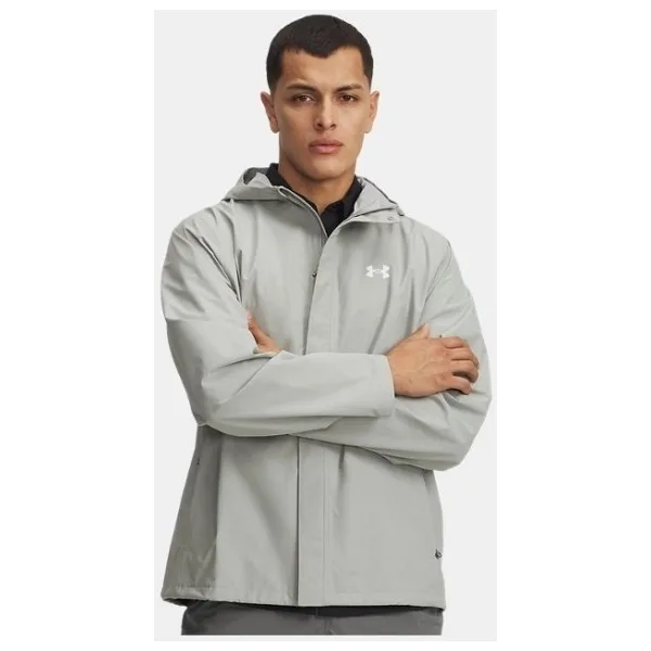 Under Armour Cloudstrike 6009583-069 Kapüşonlu Gri Erkek Yağmurluk