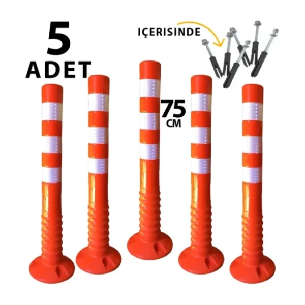 Valen Esnek Delinatör Park Düzenleyici Yol Trafik Dubası 75 cm (5 Adet)