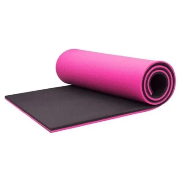 Yukon 10 mm Çift Taraflı Pembe Siyah Pilates Matı Pilates Minderi 180cmx60cm X10 mm