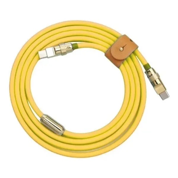 100W Sarı Type-C Silikon Hızlı Şarj Kablosu - 2 Metre