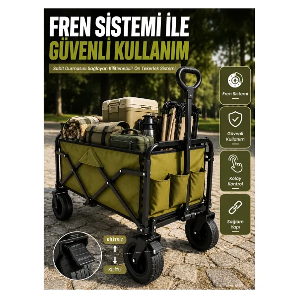 9 Cm Kalın Tekerlekli Çok Amaçlı Katlanır Yük Taşıma Arabası