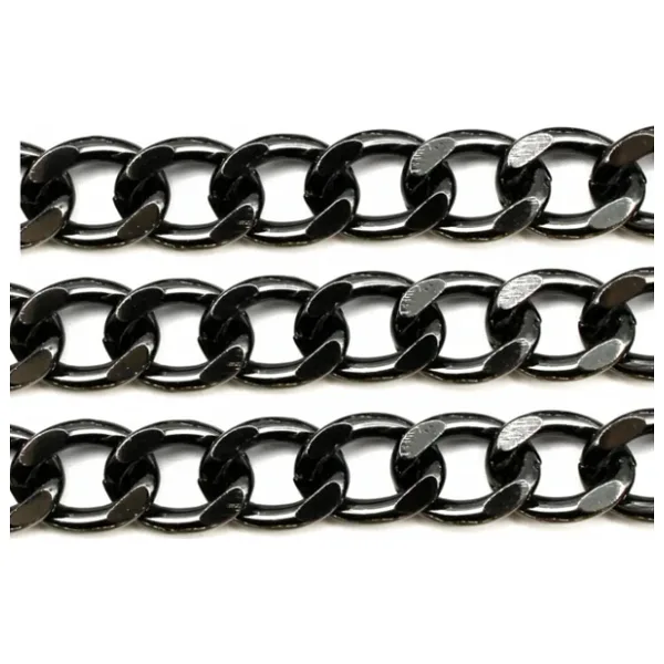 Alüminyum Çanta ve Takı Zinciri 10 MM (1 Metre) Siyah