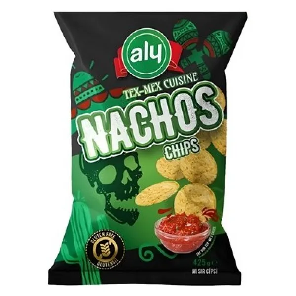 Aly Glutensiz Nachos Cips 425 gr x 8 Adet (Koli)