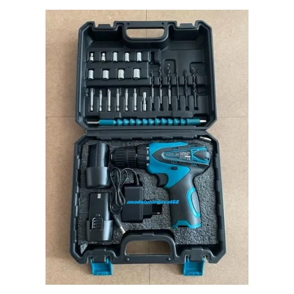 Assur Şarjlı Matkap Torklu Akülü Matkap Güçlü Şarjlı Matkap 12VOLT 2AMP