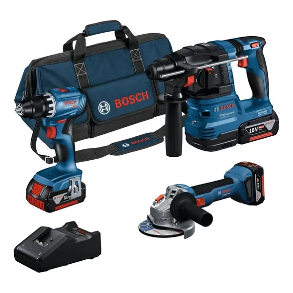 Bosch Gsr+Gws+Gbh 3X4.ah 3Lü Set