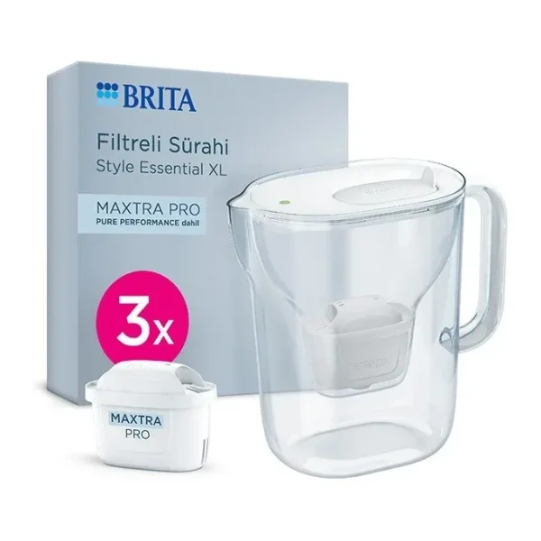Brita Style Essential XL Beyaz 3.6 lt Pure Performance 3 Filtreli Su Arıtma Sürahisi