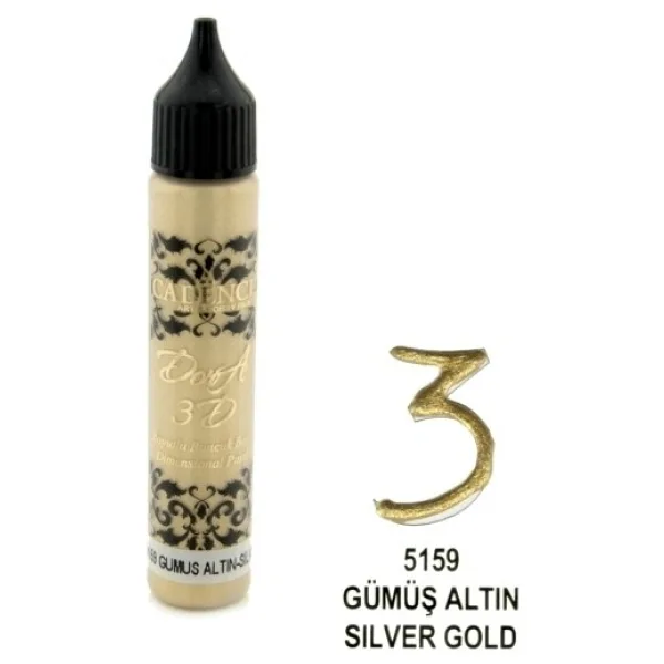 Cadence Gümüş Altın - 3D Boyutlu Boncuk Boya 25 ml