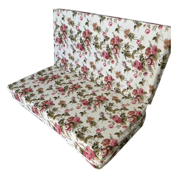 Çift Kişilik Sünger Yatak Katlanır Minder Yatak 120X195X8 Cm-Ingiliz Gülü-Katlanır Yer Yatağı - Çok Renkli - 120 x 180 x 8 cm
