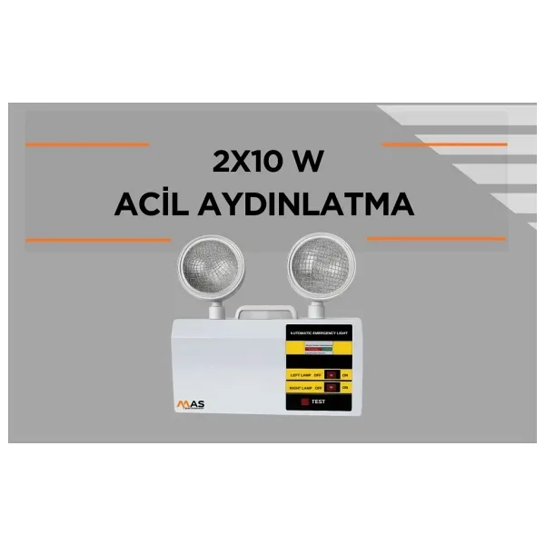 Çift Spot LED Acil Durum Aydınlatma Armatürü