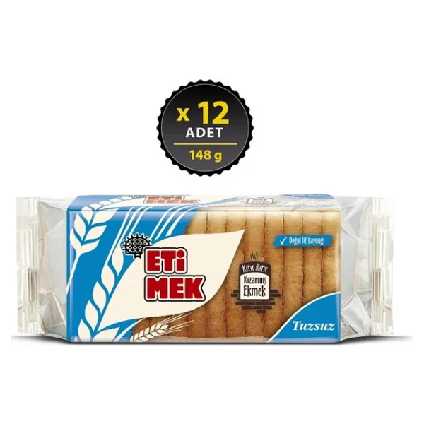 Eti Etimek 148 gr 12'li Paket Tuzsuz Hazır Kızarmış Ekmek