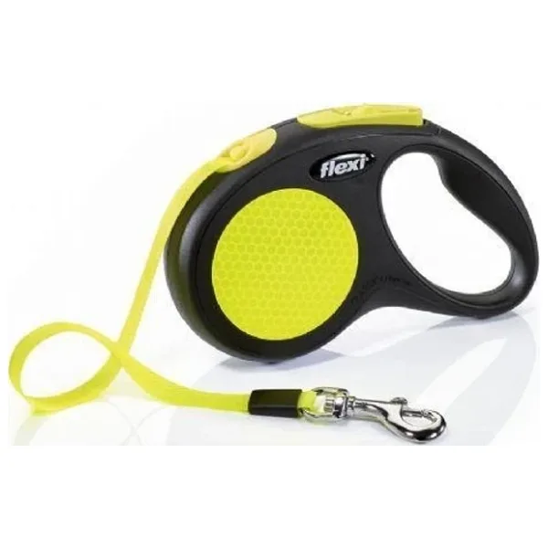 Flexi New Neon 5 m Small Şerit Sarı Otomatik Köpek Gezdirme Tasması