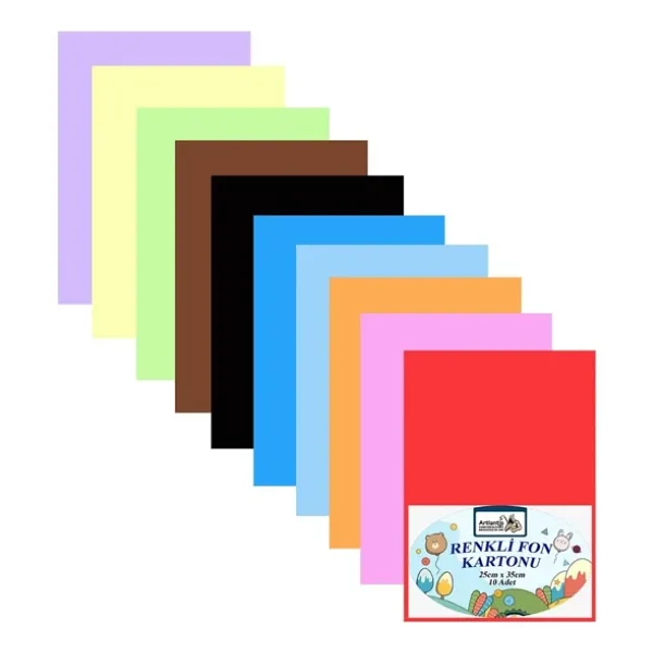 Fon Kartonu 10 Lu 25x35 Cm 1 Paket Arlantis 10 Renk Fon Kartonu 25x35 1 Paket