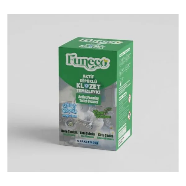 FUNECO Klozet Tuvalet Wc Temizleyici, Aktif Köpüklü, Ekolojik Doğa Dostu, Çam Ferahlığı, Aylık Paket