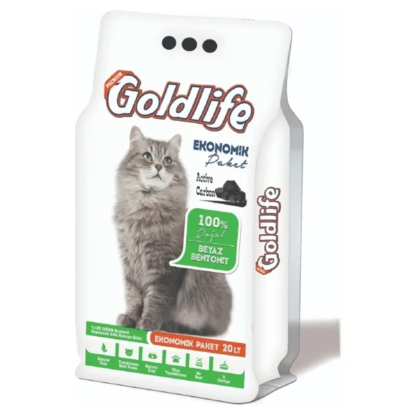 Goldlife Aktif Karbonlu 20 lt Bentonit Kedi Kumu