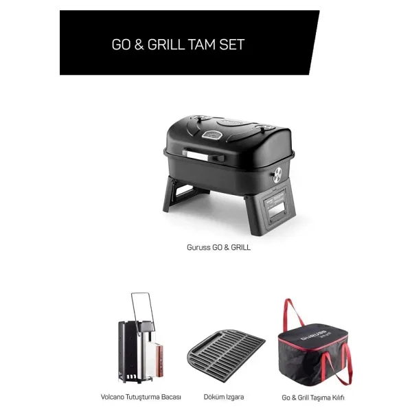 Guruss Go & Grill Tam Set Barbekü Mangal