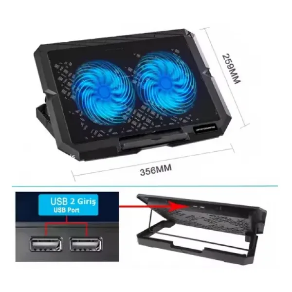 HADRON HDX4253 2 FANLI NOTEBOOK SOĞUTUCU 2X12CM FAN 1300RPM