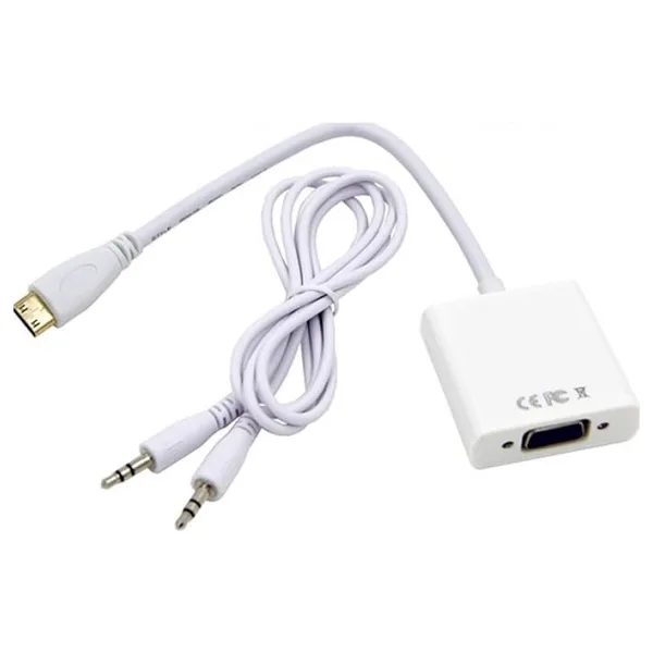 Hdmi To Vga Çevirici Dönüştürücü Adaptör + Ses Destekli
