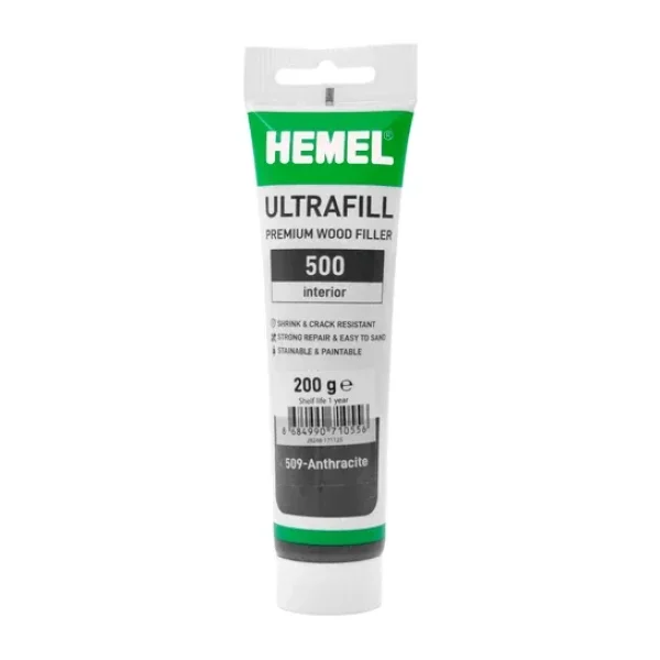 Hemel Ultrafill Premium İç Mekan Ahşap Tamir Macunu Su Bazlı Antrasit 200 gr
