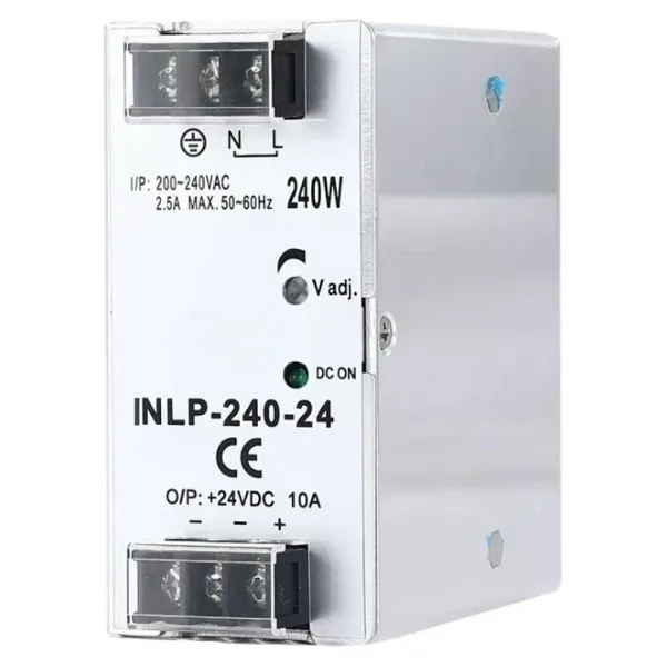 INLP-240-24 - 240W 24VDC 10A Raya Montajlı Güç Kaynağı