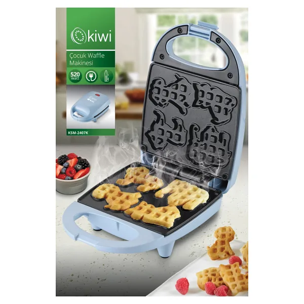 Kiwi KSM-2407K Kid Mavi Waffle Makinesi
